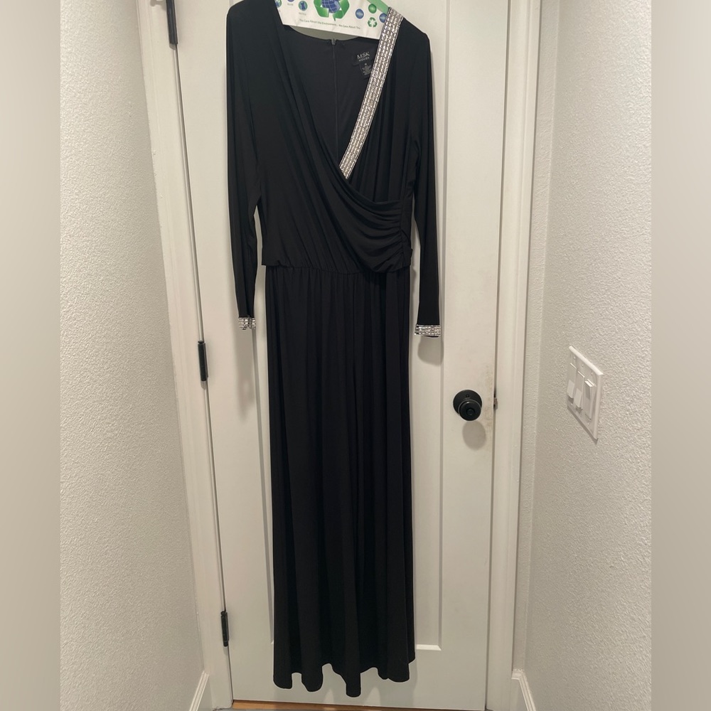 MSK Woman Black Jumpsuit with Rhinestones 1X